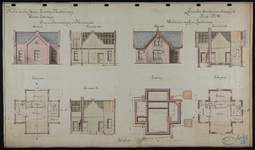 859453 Opstanden, doorsneden en plattegronden van de brugwachterswoning bij de Muidervaart bij Diemen en de ...